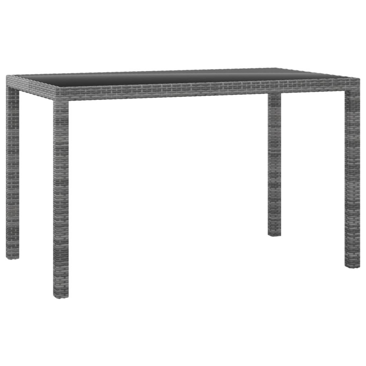 VIDAXL Ensemble a manger de jardin coussins 3pcs Resine tressee Gris