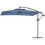 Voir la diapositive 1 : OUTSUNNY Parasol déporté carré 3 x 3 m réglable piètement croix manivelle tissu haute densité 180g/m² UPF50+ bleu