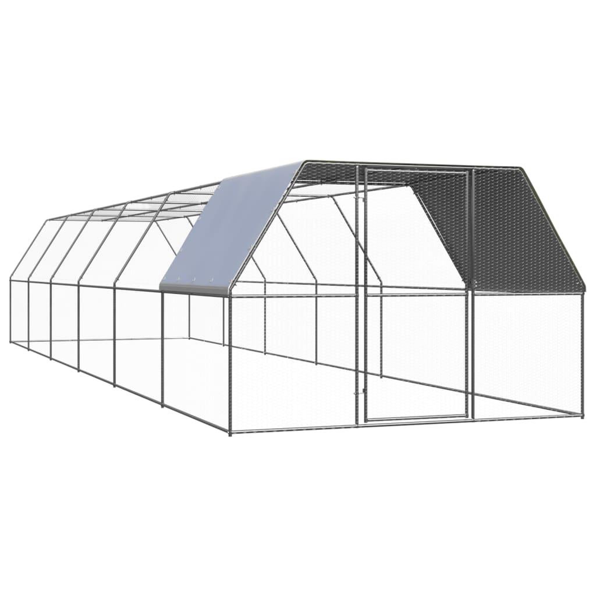 VIDAXL Poulailler d'exterieur 3x12x2 m Acier galvanise