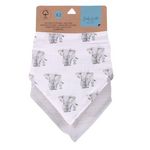TOILINUX Lot de 2 bavoirs bandana pour enfant. Coloris disponibles : Rose, Gris
