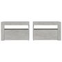 Voir la diapositive 4 : VIDAXL Tables de chevet 2 pcs avec LED Gris beton 60x35x40 cm