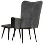 Voir la diapositive 4 : VIDAXL Fauteuil avec repose-pieds Noir Cuir veritable et toile