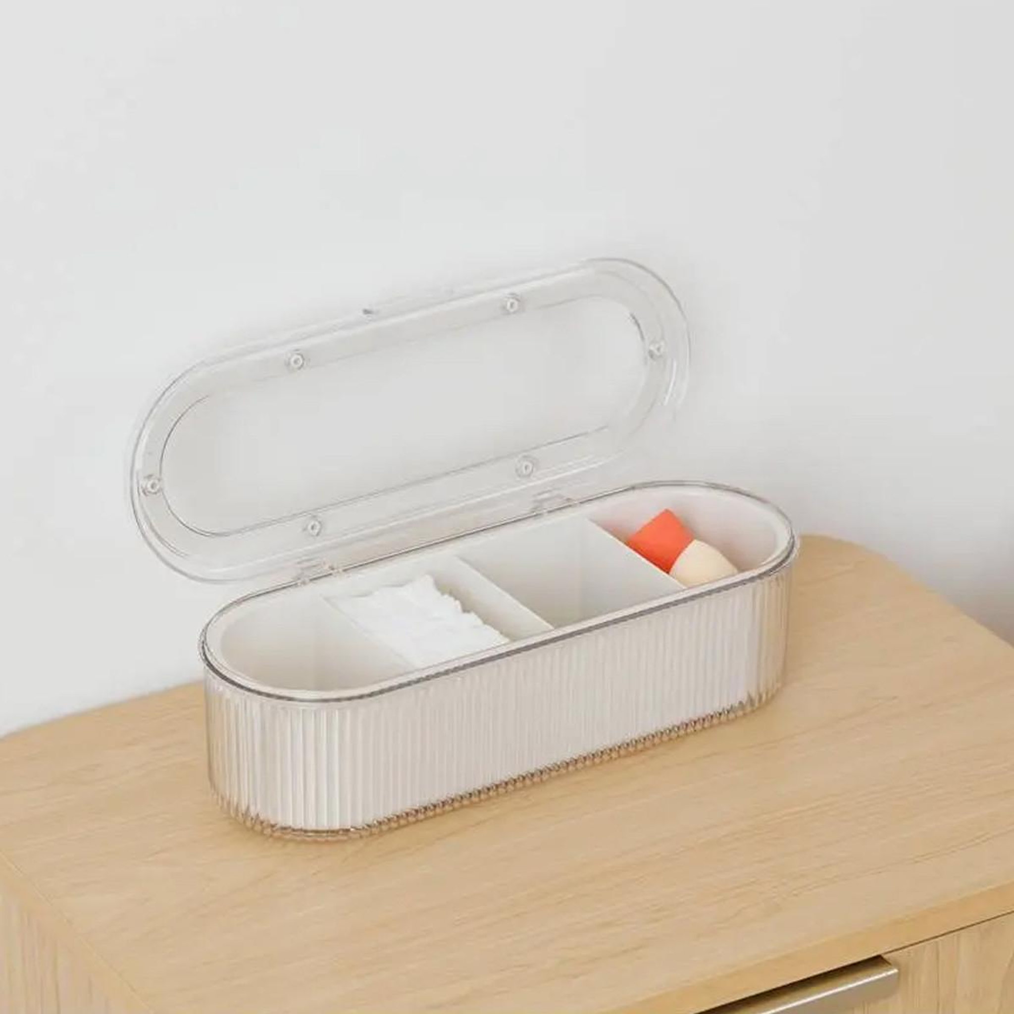 Voir la diapositive 5 : FIVE Boîte de rangement 4 compartiments  alba  27cm beige