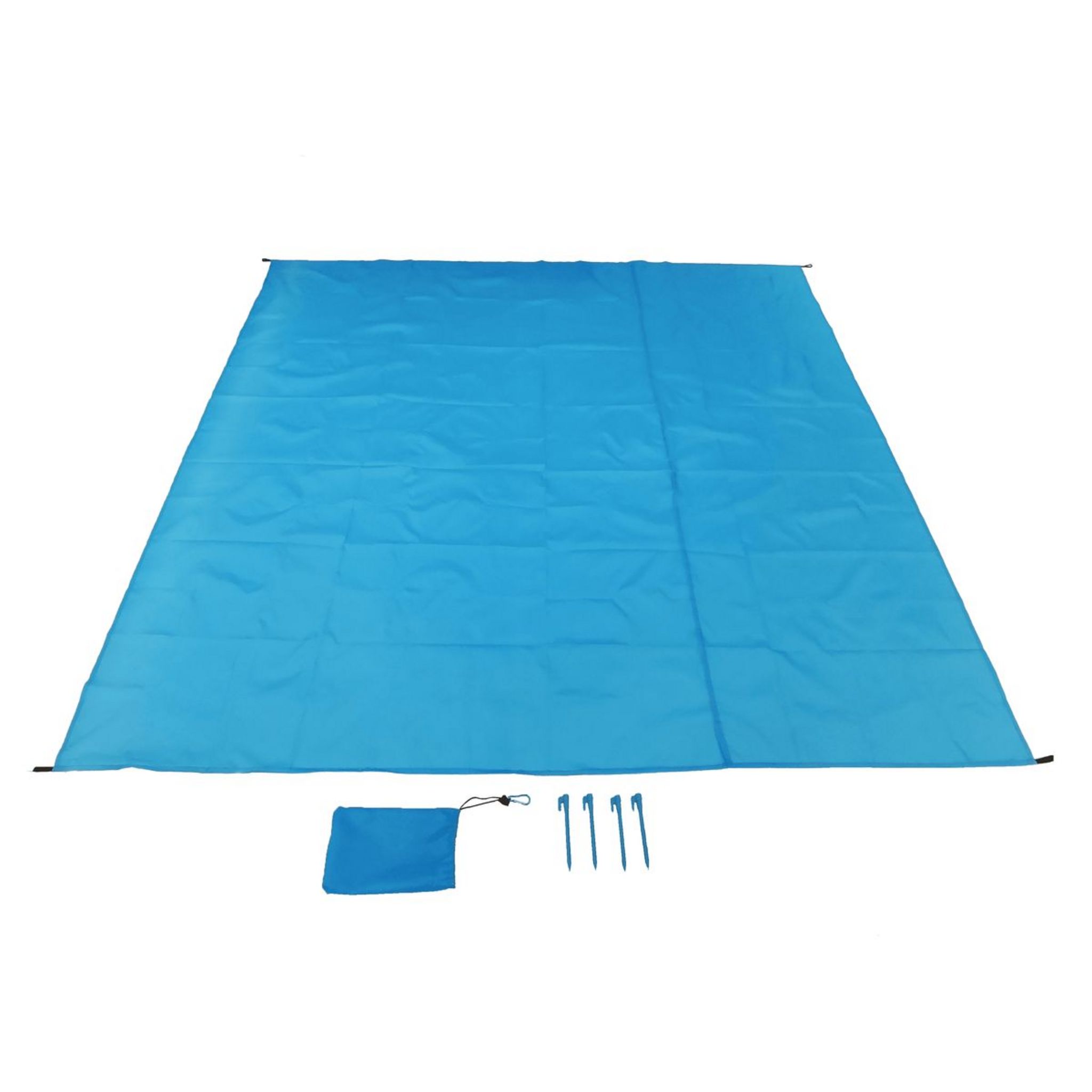 Tapis D'auvent Tubiaz - Respirant Et Antidérapant - 200x200 Cm Avec Piquets - Gris Bleu
