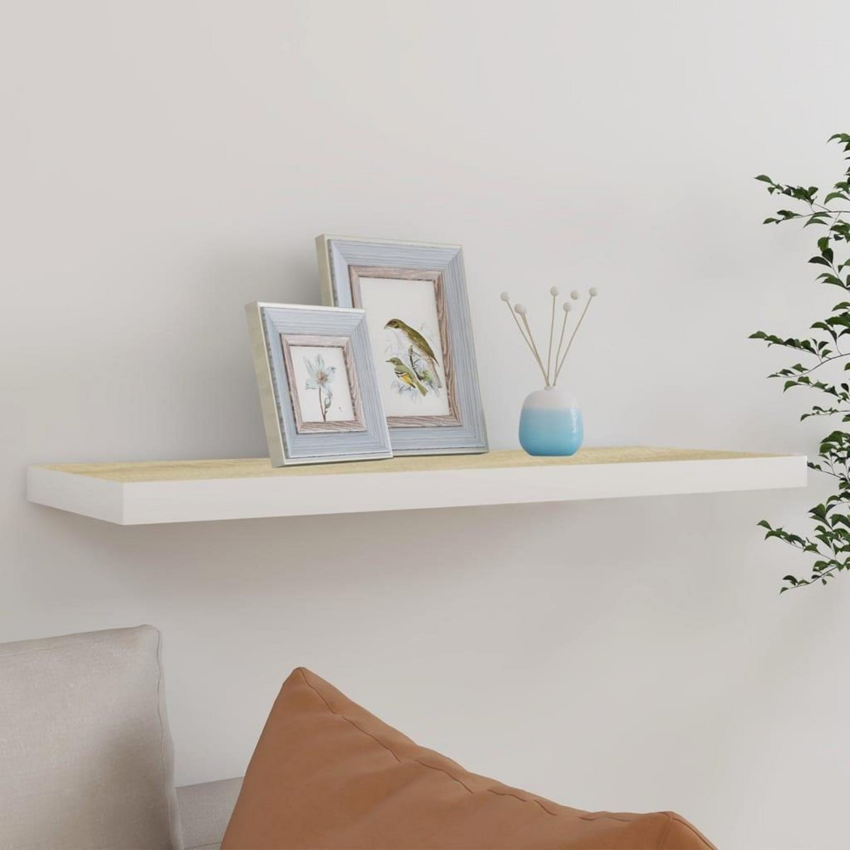 VIDAXL Etagere flottante murale chene et blanc 80x23,5x3,8 cm MDF