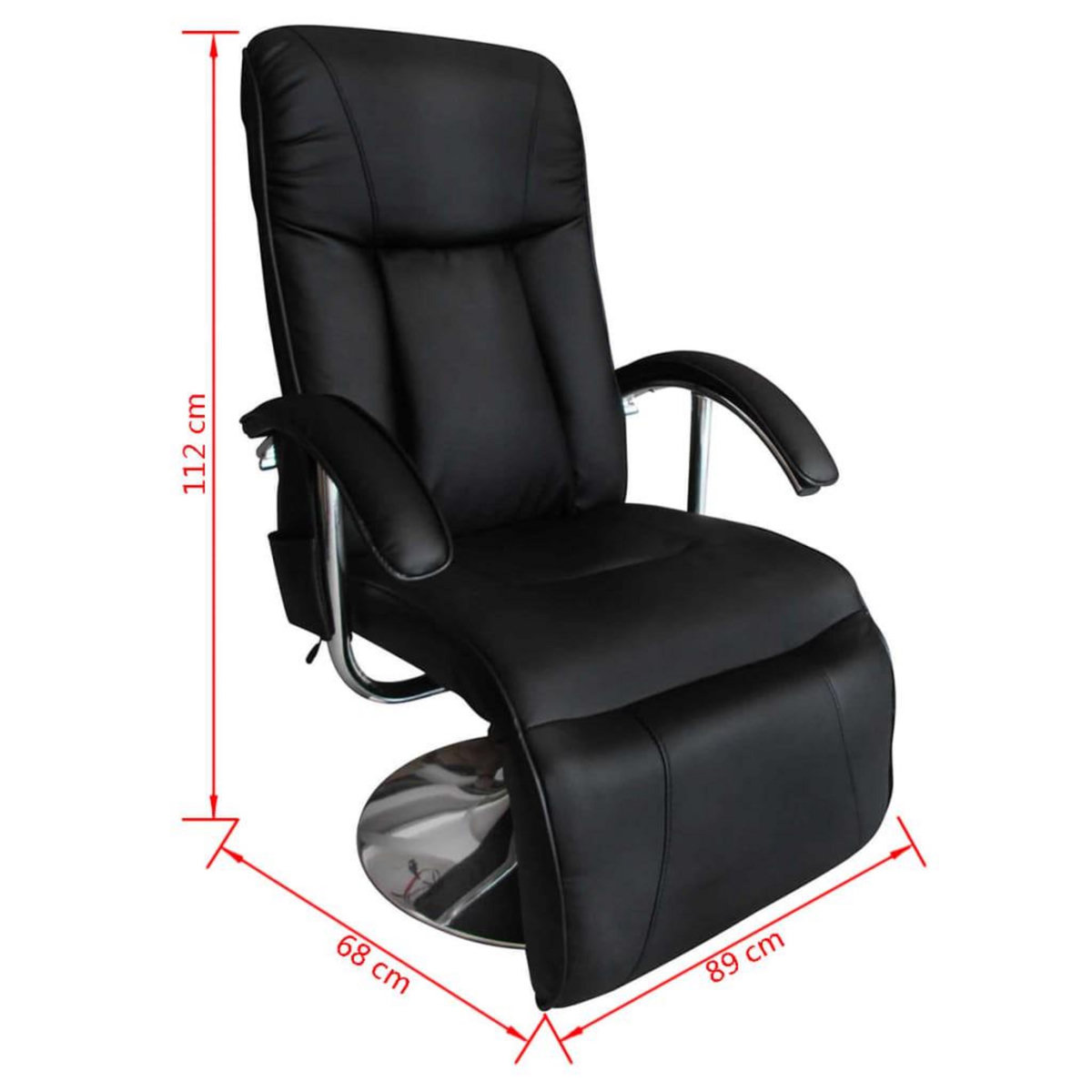 VIDAXL Fauteuil de massage Noir Similicuir
