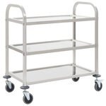 VIDAXL Chariot de cuisine a 3 niveaux 95x45x83,5 cm Acier inoxydable
