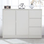 Voir la diapositive 2 : MERAX Buffet 2 porte(s) 3 tiroir(s) - 120 cm blanc panneaux de particules