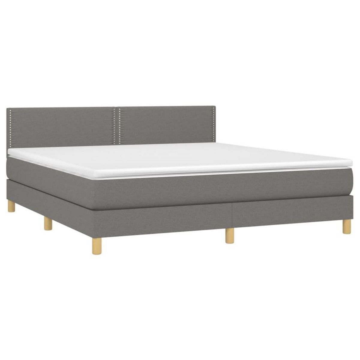 VIDAXL Sommier a lattes de lit et matelas et LED Gris fonce 180x200 cm