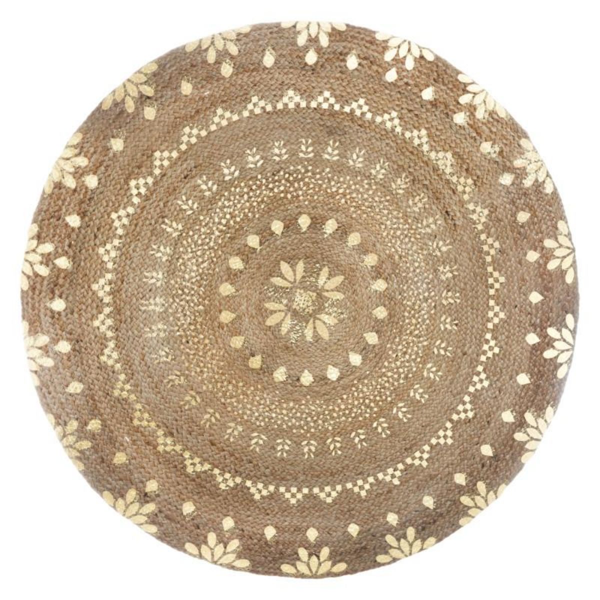 ATMOSPHERA Tapis rond jute vegetale  Shine  diamètre 115 cm Atmosphera