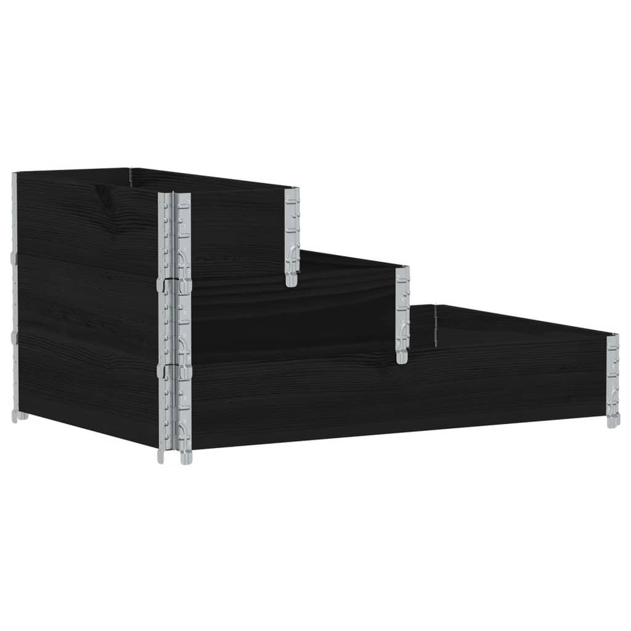 Voir la diapositive 2 : VIDAXL Lit sureleve a 3 niveaux noir 120x80 cm bois de pin massif