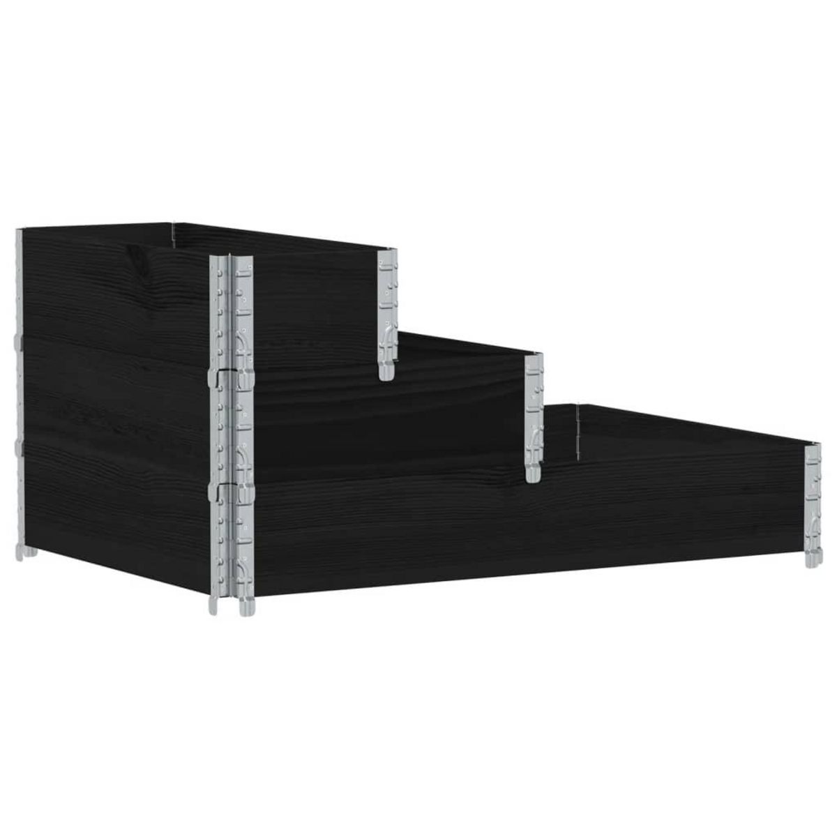 VIDAXL Lit sureleve a 3 niveaux noir 120x80 cm bois de pin massif