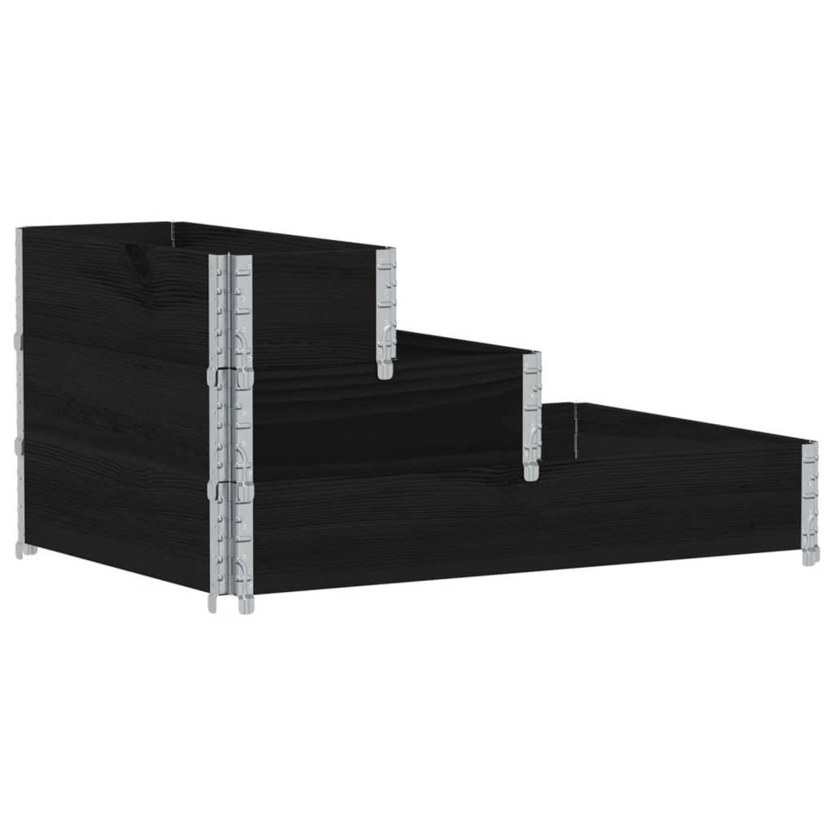 VIDAXL Lit sureleve a 3 niveaux noir 120x80 cm bois de pin massif