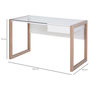 Voir la diapositive 3 : HOMCOM Bureau Informatique Table de Travail Ordinateur avec Grand Plateau en Verre Trempé et Tiroir Intégré Idéal pour Bureau Chambre 120 x 60 x 75 cm Blanc et Bois