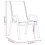 Voir la diapositive 5 : VIDAXL Chaises empilables de jardin lot de 2 Marron Tissu textilene