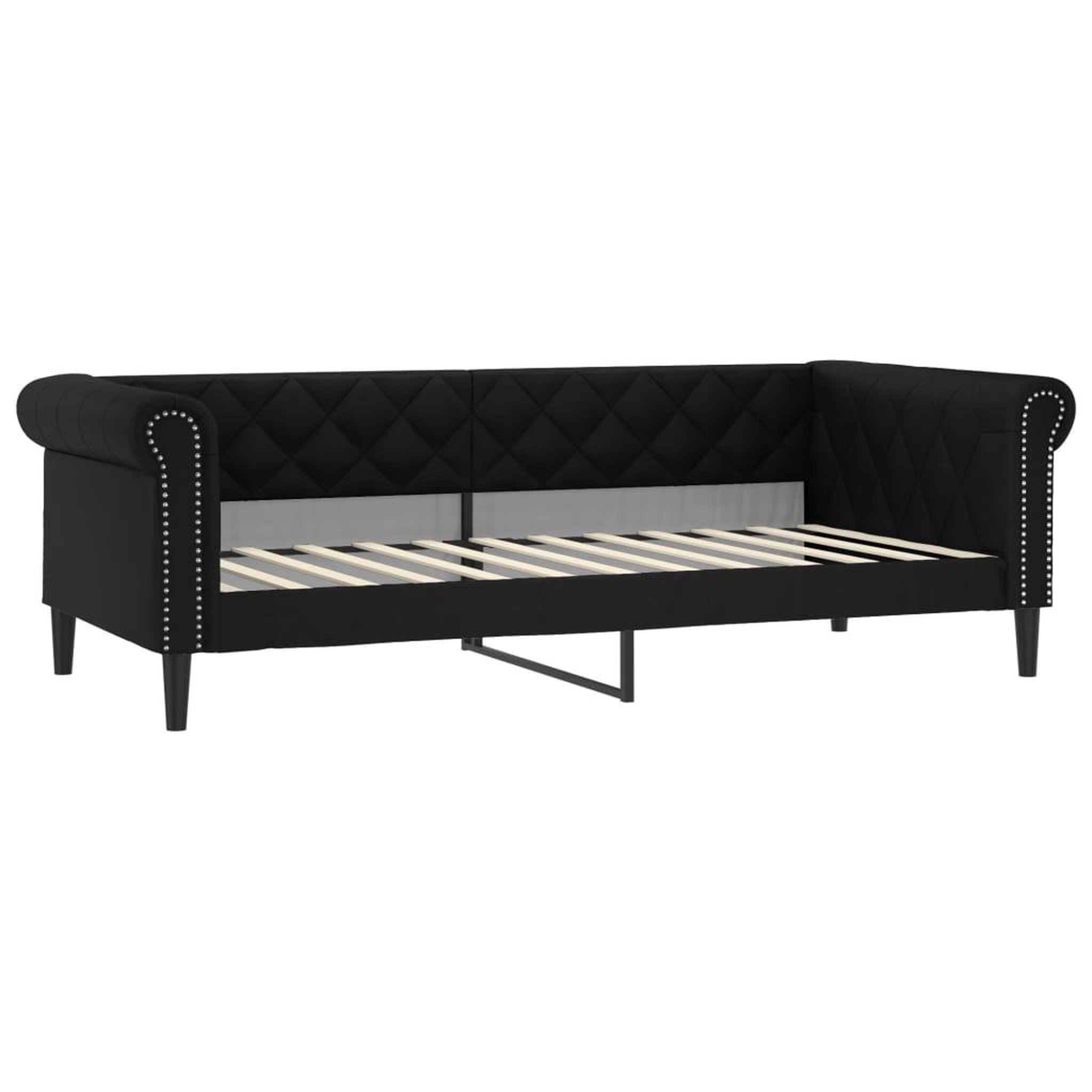 Voir la diapositive 2 : VIDAXL Lit de jour sans matelas noir 100x200 cm similicuir