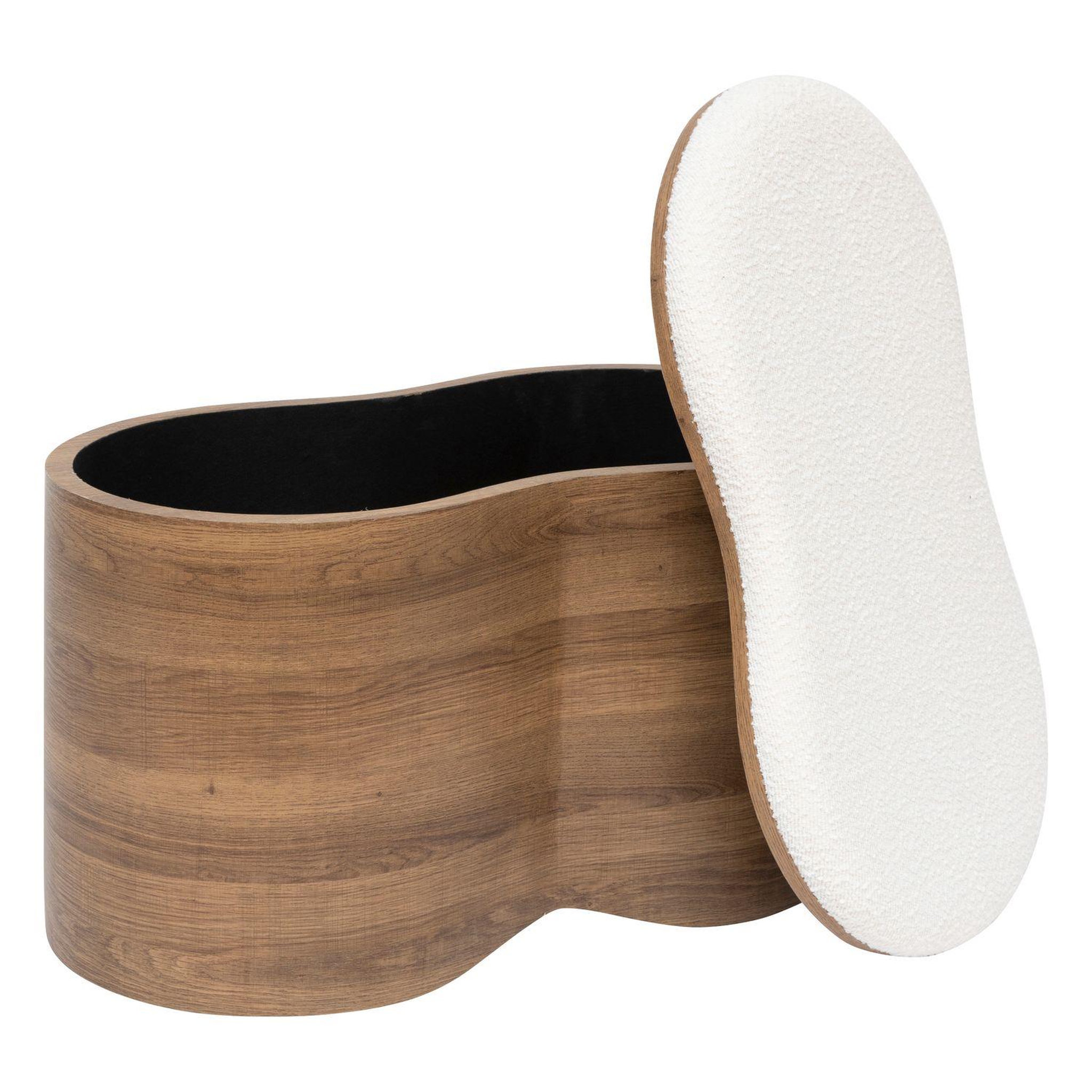 Voir la diapositive 3 : ATMOSPHERA Ensemble de 2 bancs coffres effet bois et bouclette loe - blanc