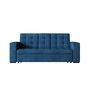 Voir la diapositive 4 : CONCEPT USINE Canapé 3 places convertible avec accoudoirs amovibles bleu velours côtelé NOHO