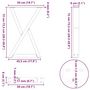 Voir la diapositive 6 : VIDAXL Pieds de table a manger 2pcs blanc 50x(72-73,3)cm acier