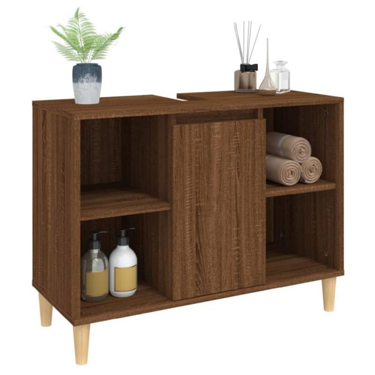 VIDAXL Meuble d évier chêne marron 80x33x60 cm bois d ingénierie