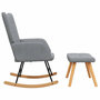 Voir la diapositive 5 : VIDAXL Chaise à bascule avec tabouret Gris clair Tissu