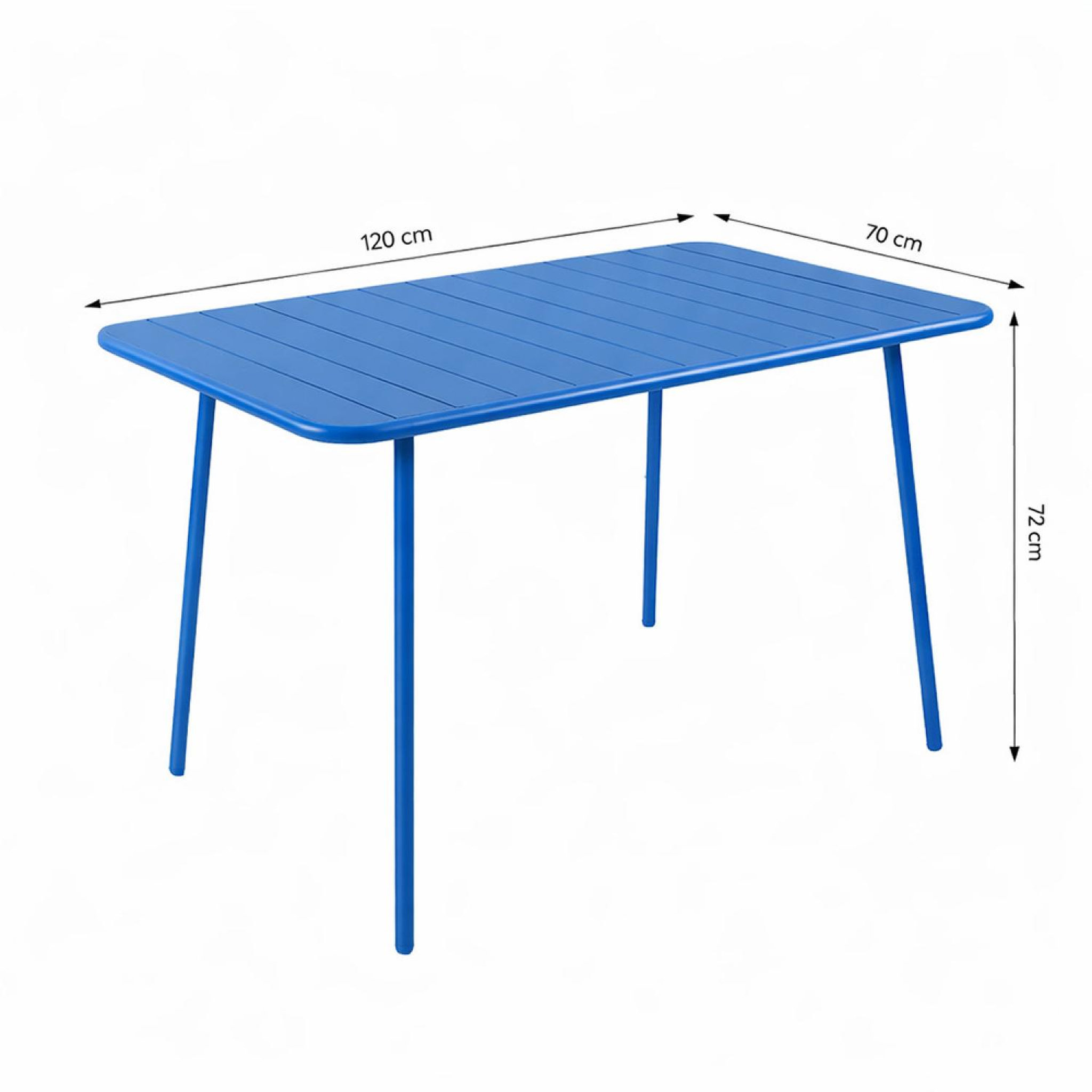 Voir la diapositive 3 : CONCEPT USINE Ensemble table de jardin 120 cm et 4 chaises bleu bergame