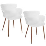 TOILINUX Lot de 2 fauteuils coque en polypropylène et métal. Coloris disponibles : Gris