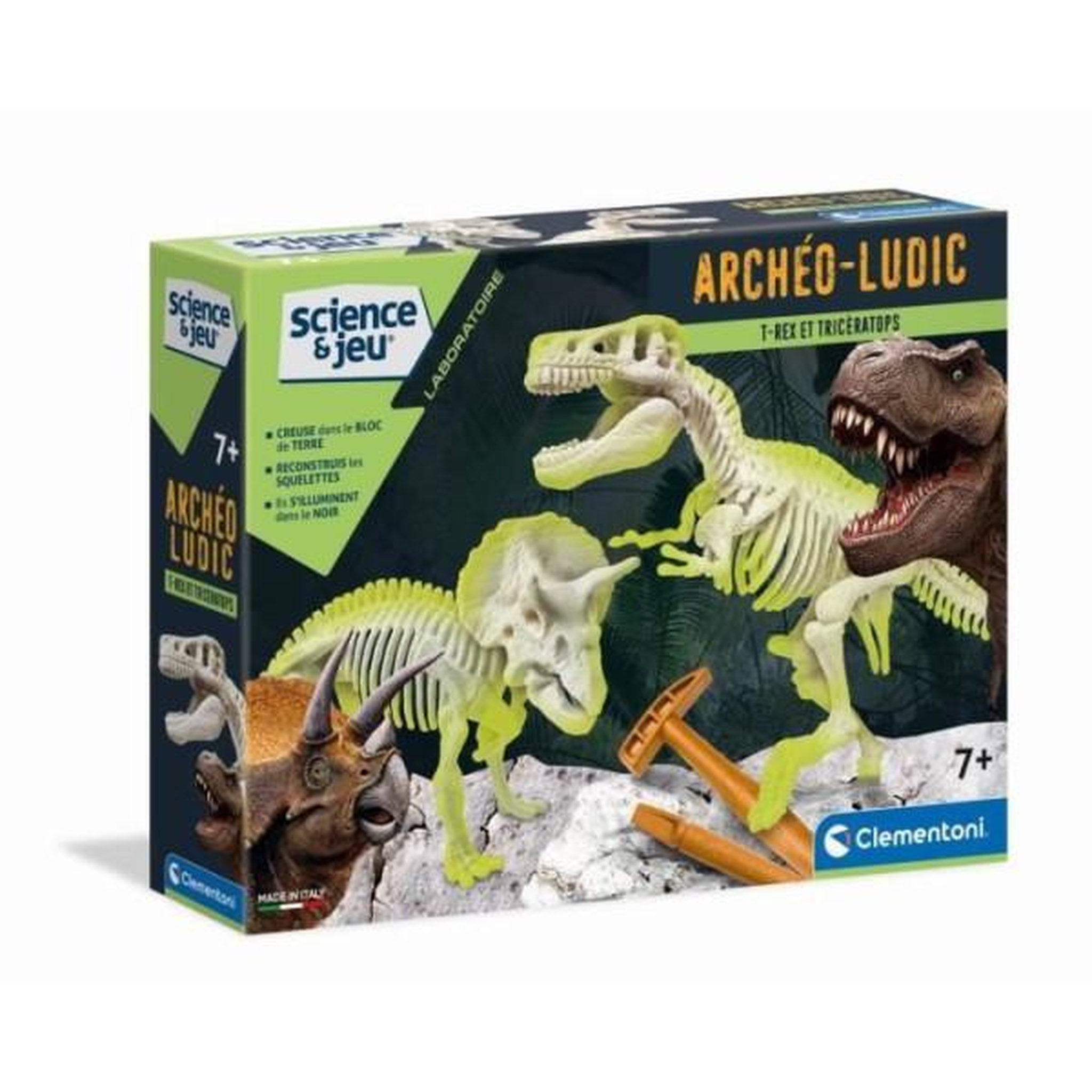CLEMENTONI Clementoni - science & jeu - archéo ludic - t-rex & tricératops