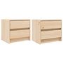 Voir la diapositive 2 : VIDAXL Tables de chevet 2 pcs 40x31x35,5 cm bois de pin massif