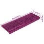 Voir la diapositive 6 : VIDAXL Tapis d'escalier 20 pcs 65x21x4 cm violet