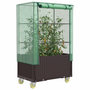 Voir la diapositive 1 : VIDAXL Jardiniere surelevee avec housse et roues aspect rotin
