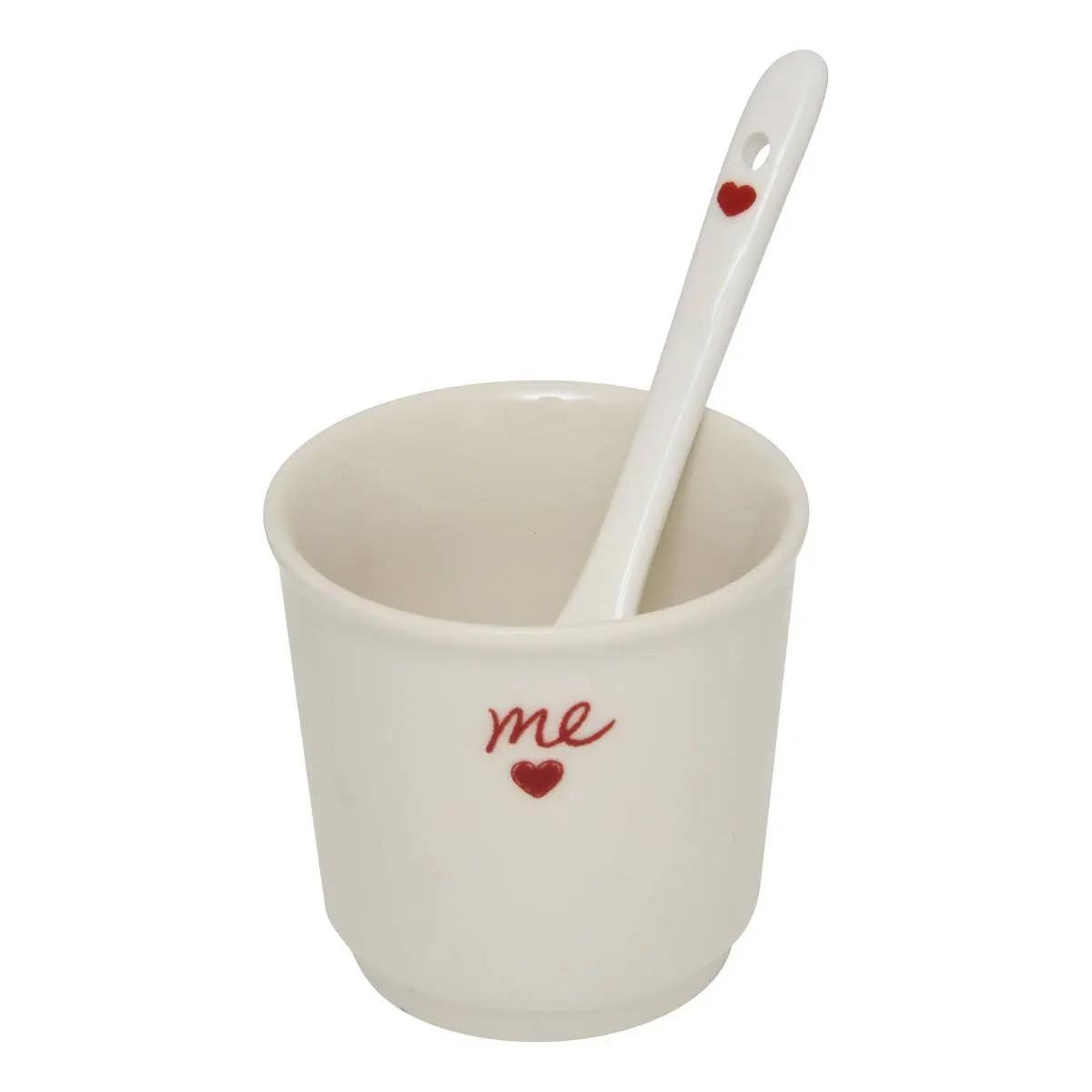 Voir la diapositive 3 : SECRET DE GOURMET Coffret 2 tasses à café  valentine  10cl blanc