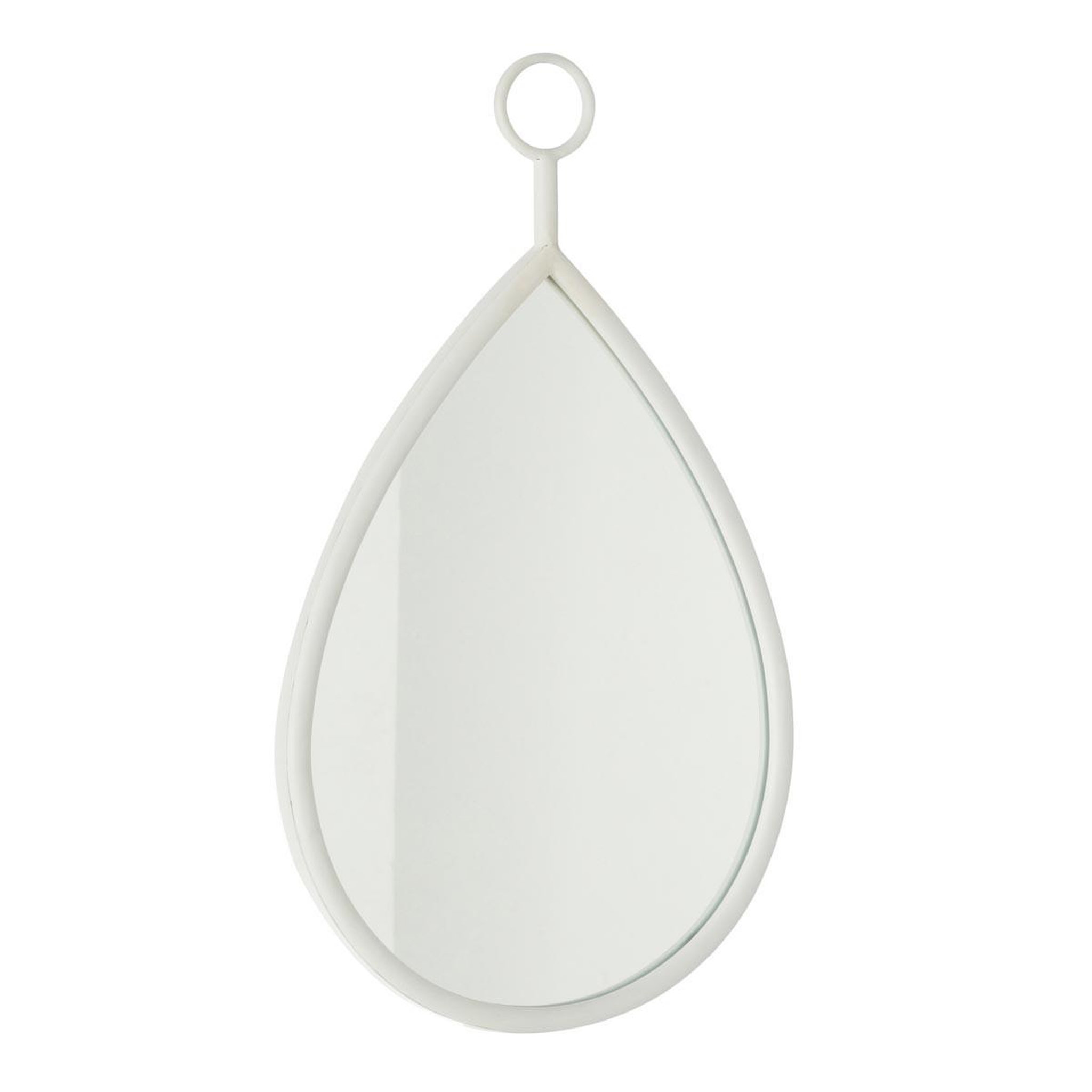 J-LINE Miroir Mural Design  Drop  53cm Blanc