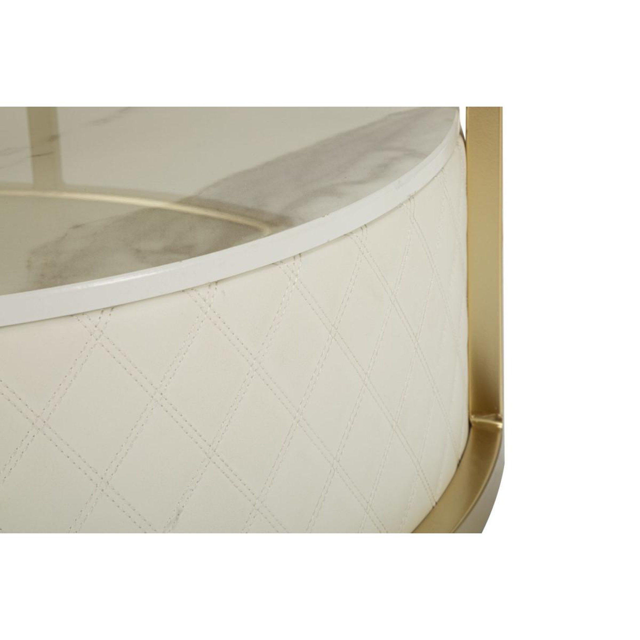Voir la diapositive 5 : Paris Prix Table basse effet marbre  sharon  75cm blanc & or
