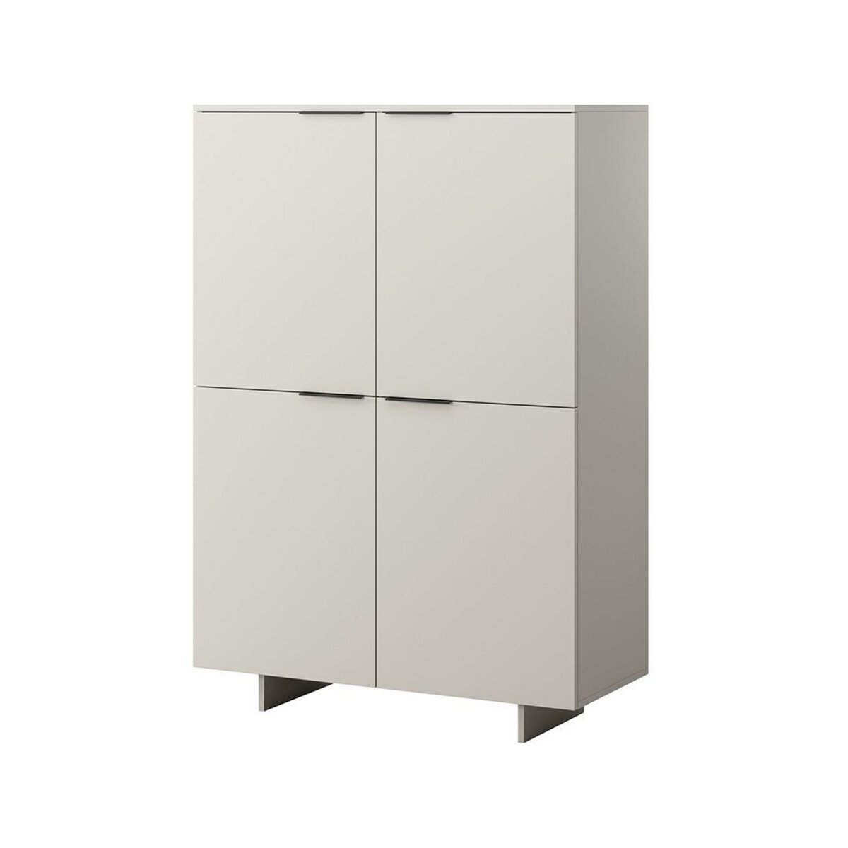 BEST MOBILIER Canterbury - buffet haut - beige - 4 portes -145 cm