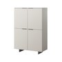 Voir la diapositive 1 : BEST MOBILIER Canterbury - buffet haut - beige - 4 portes -145 cm