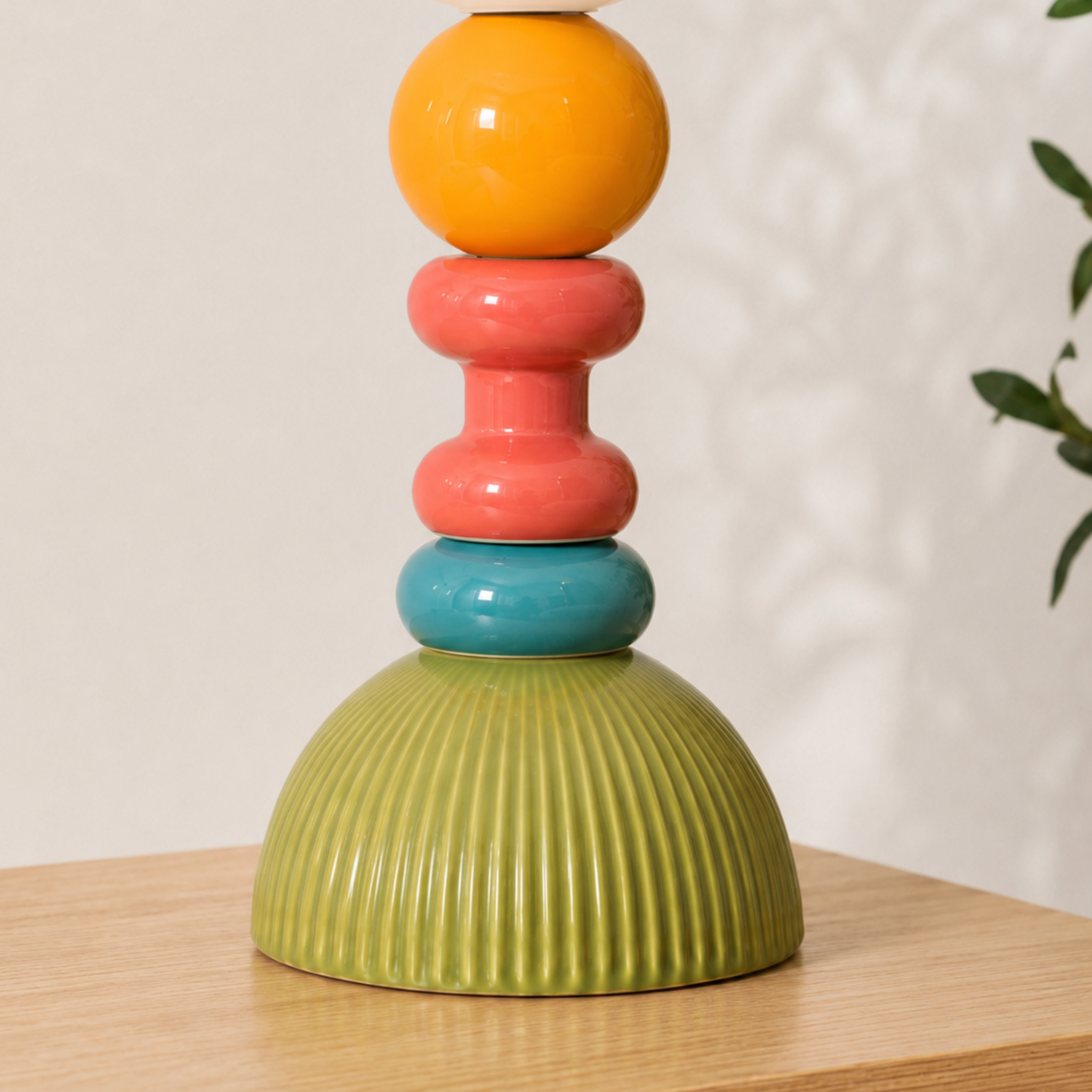 Voir la diapositive 3 : MAISON PAVANE Lampe à poser en céramique multicolore-Pili
