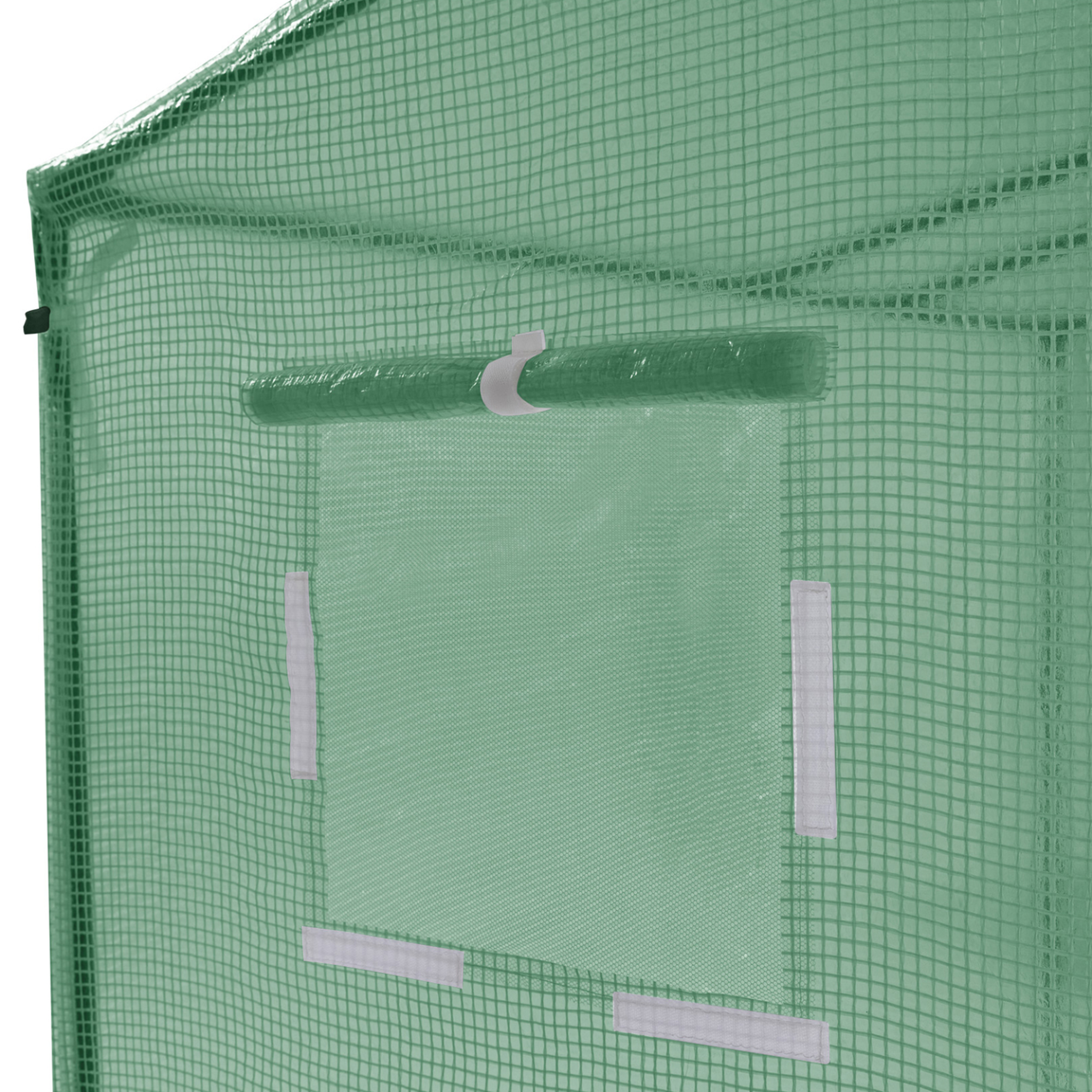 Voir la diapositive 5 : ID MARKET Serre de jardin, serre à tomates 200 x 78 x 169 cm acier + bâche anti-UV avec porte et 2 fenêtres toutes saisons verte