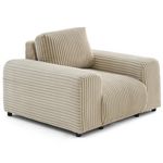 LISA DESIGN Garance - fauteuil en velours côtelé grosses côtes. Coloris disponibles : Orange, Vert, Gris, Bleu, Noir, Blanc, Beige