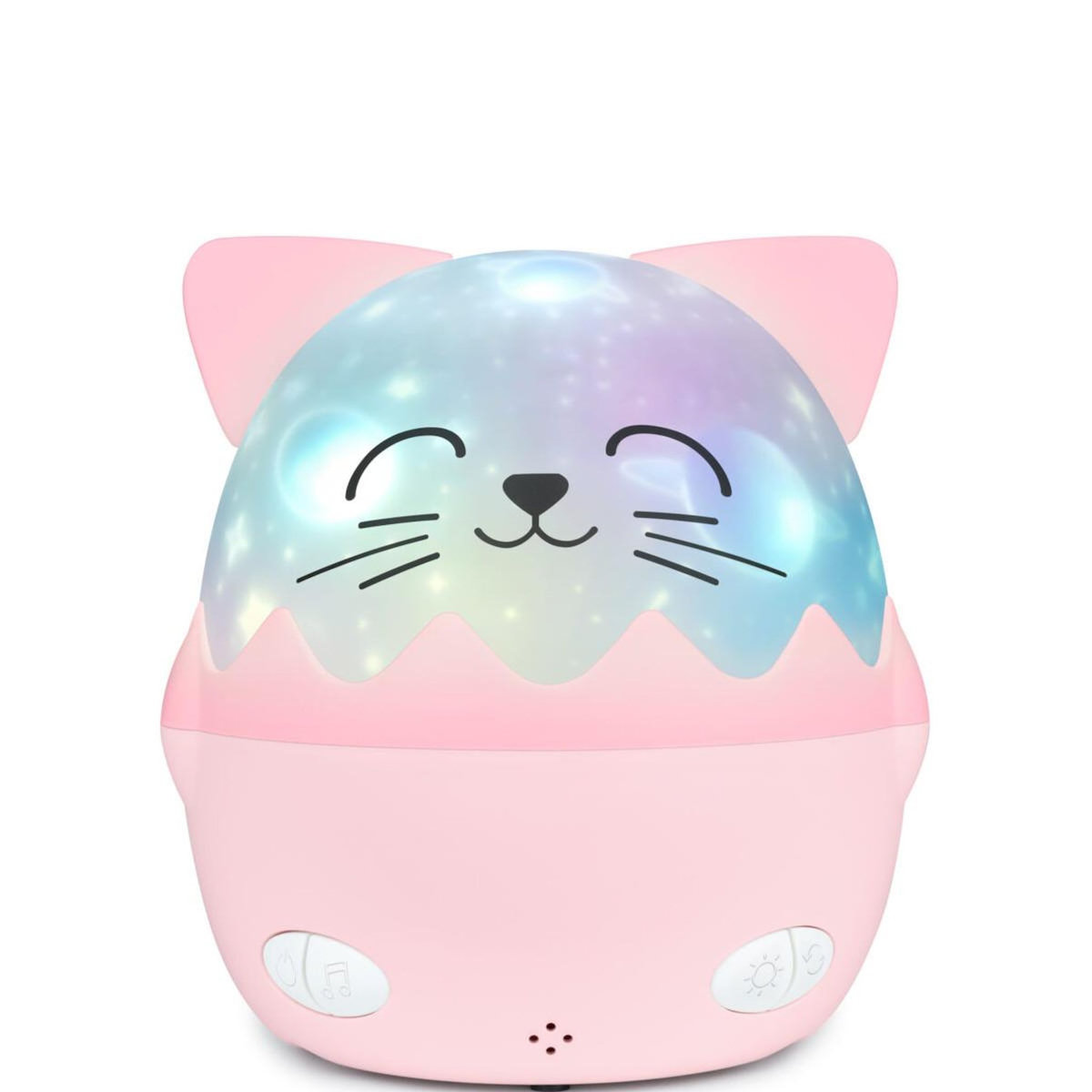 Bigben Veilleuse musicale sans fil BigBen avec projection Chat Mia Blanc et Rose