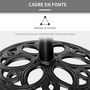 Voir la diapositive 6 : OUTSUNNY Pied de parasol design rosace aspect fer forgé poids net 11,5 Kg dia. 45 cm fonte noir