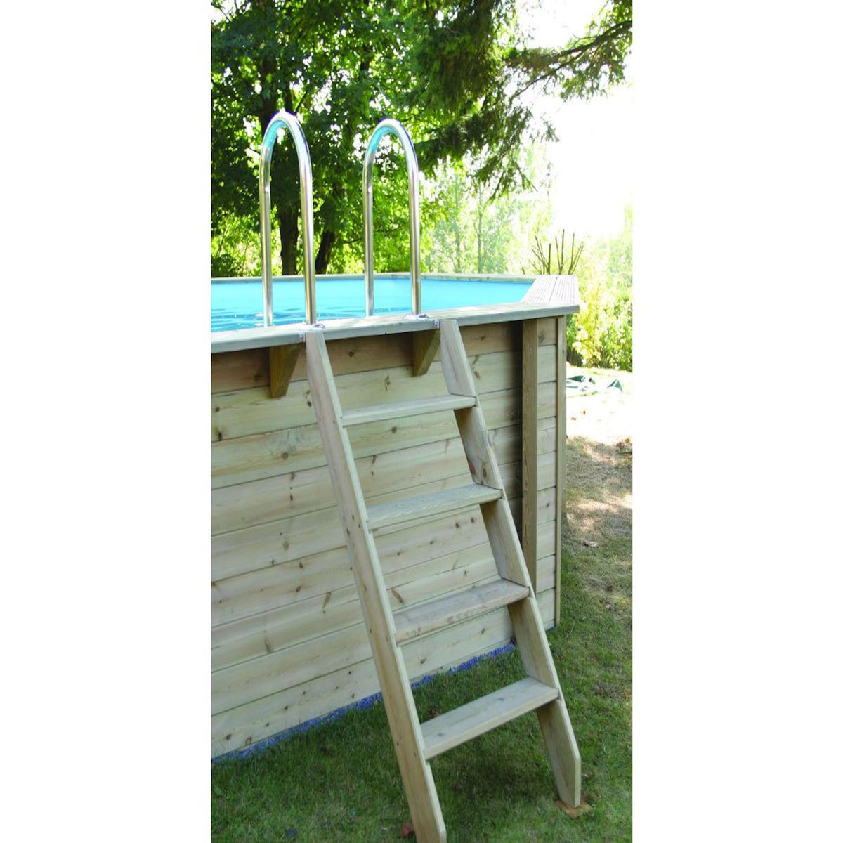 Ubbink Piscine bois Azura 6,10 x 4,00 x 1,20 m - Liner bleu - Ubbink