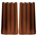 TOILINUX Lot de 2 Rideaux en toile unie Basic à 8 œillets. Coloris disponibles : Orange