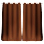 TOILINUX Lot de 2 Rideaux en toile unie Basic à 8 œillets. Coloris disponibles : Orange