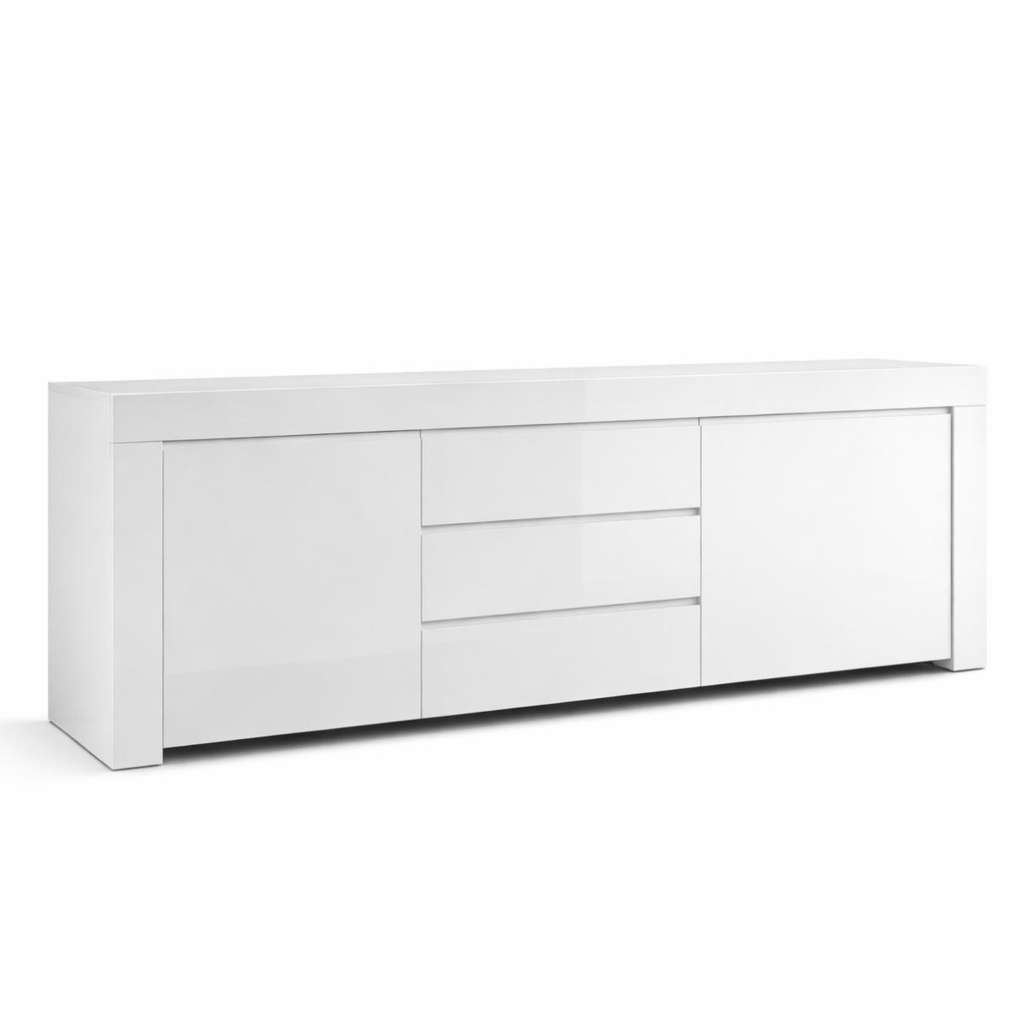 JLC KREATION Buffet design laqué blanc 2 portes-3 tiroirs 190cm APHODITE