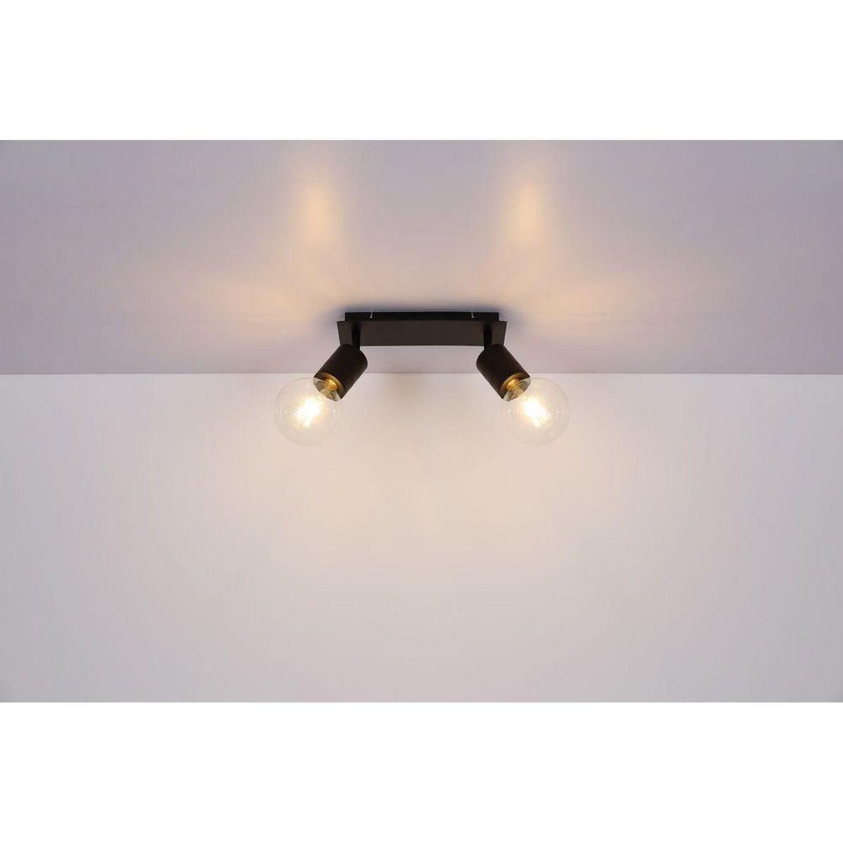 GLOBO Spot plafonnier design métal Hermine - 2 Ampoules - Noir