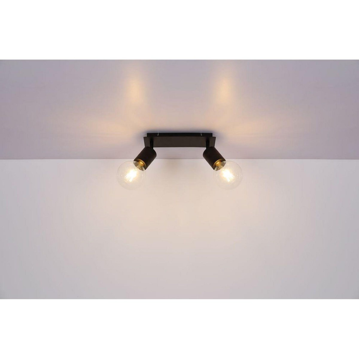 GLOBO Spot plafonnier design métal Hermine - 2 Ampoules - Noir