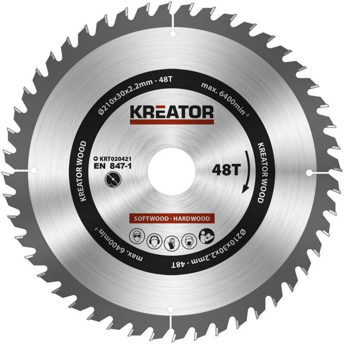 KREATOR 1 lame de scie circulaire 254 mm 3,0 mm 80 dents - alésage 30 mm