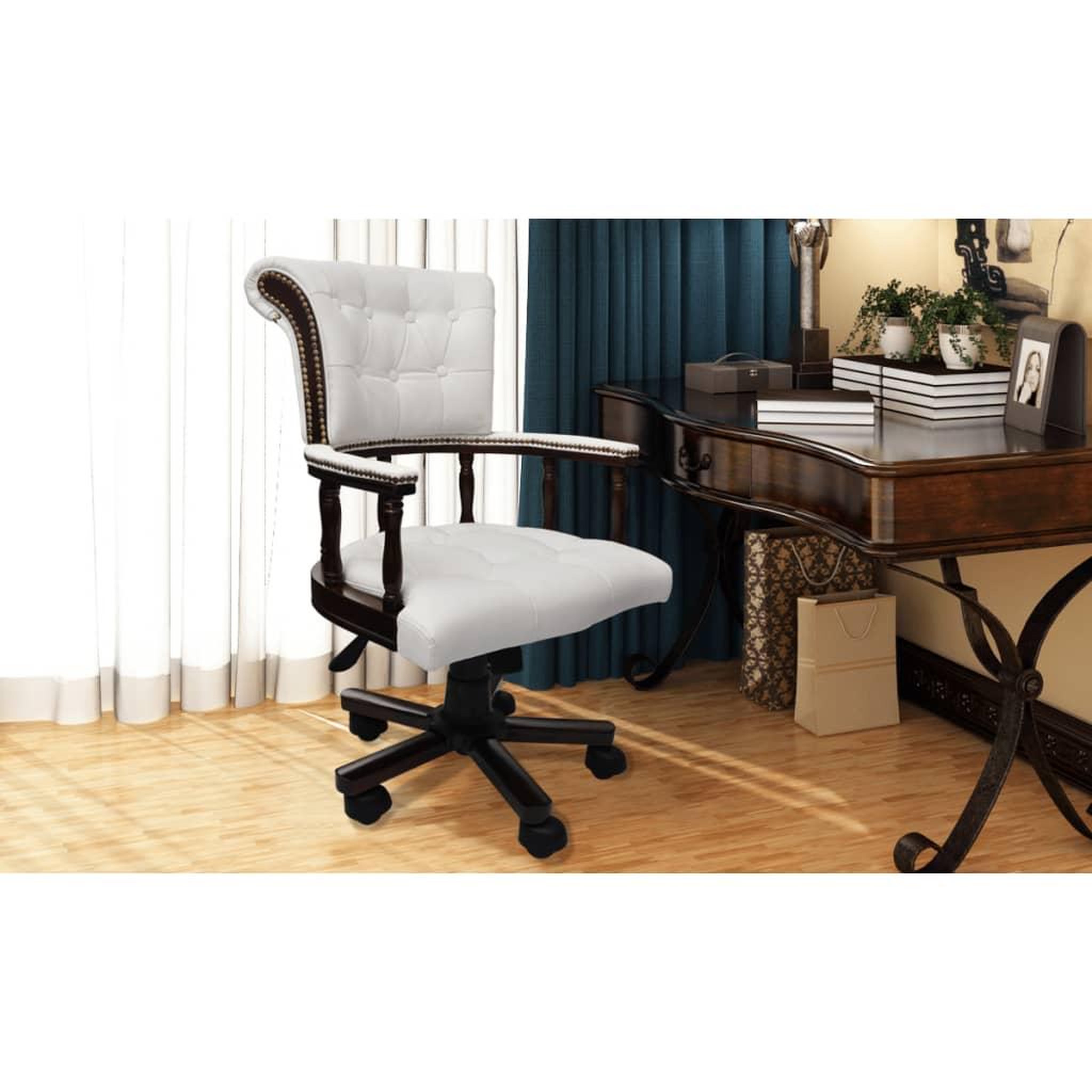 Voir la diapositive 3 : VIDAXL Chaise de bureau pivotante Blanc