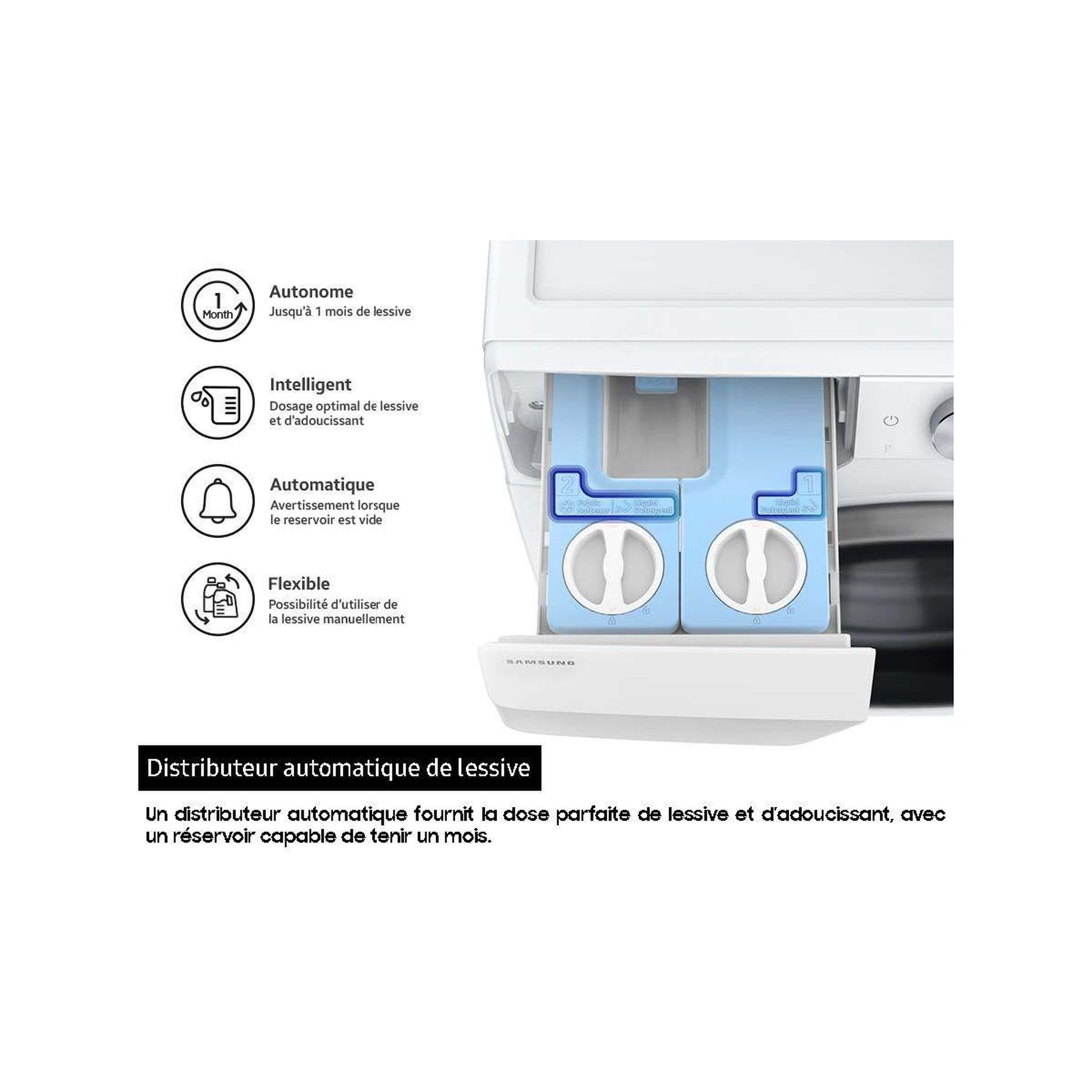 Voir la diapositive 5 : Samsung Lave linge hublot ww11db7b94ge bespoke ai